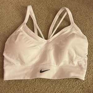 White Nike sports bra